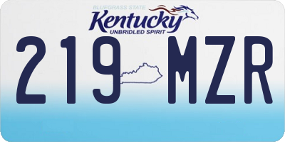KY license plate 219MZR