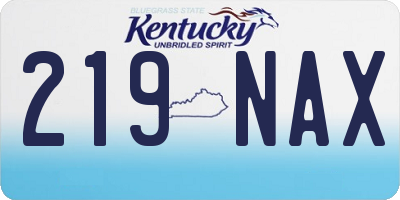 KY license plate 219NAX