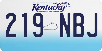 KY license plate 219NBJ