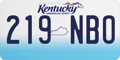 KY license plate 219NBO