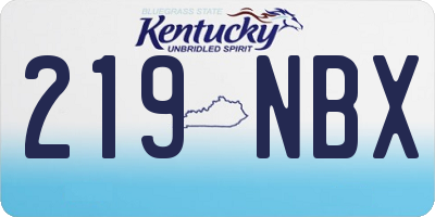 KY license plate 219NBX