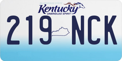 KY license plate 219NCK