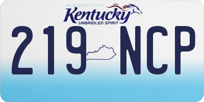 KY license plate 219NCP