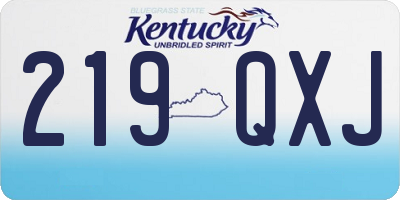 KY license plate 219QXJ