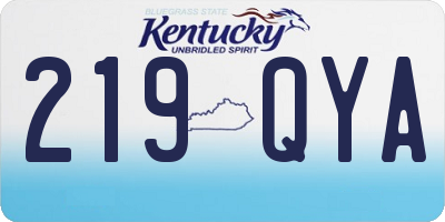 KY license plate 219QYA