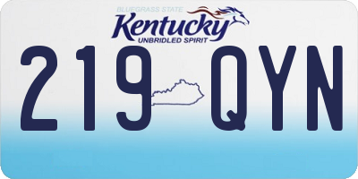 KY license plate 219QYN