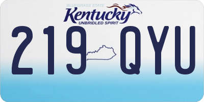 KY license plate 219QYU