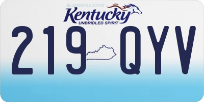 KY license plate 219QYV