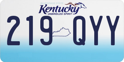 KY license plate 219QYY