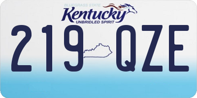 KY license plate 219QZE