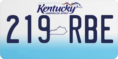 KY license plate 219RBE
