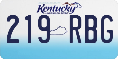 KY license plate 219RBG