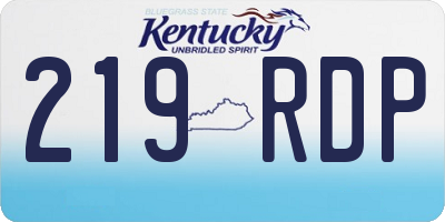 KY license plate 219RDP