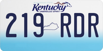 KY license plate 219RDR