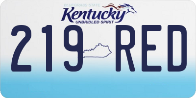 KY license plate 219RED