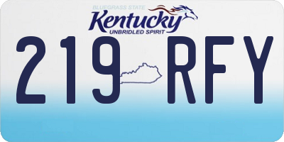 KY license plate 219RFY