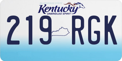 KY license plate 219RGK