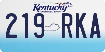 KY license plate 219RKA