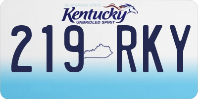 KY license plate 219RKY