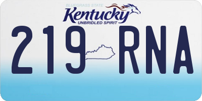 KY license plate 219RNA