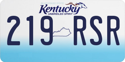 KY license plate 219RSR