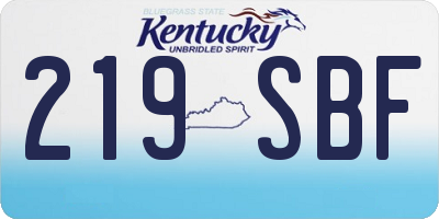 KY license plate 219SBF