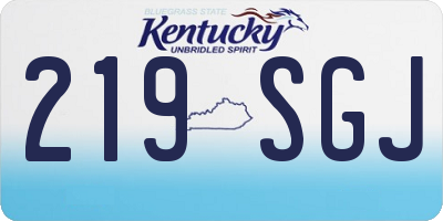KY license plate 219SGJ