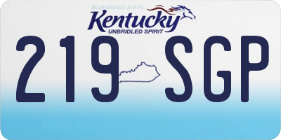 KY license plate 219SGP