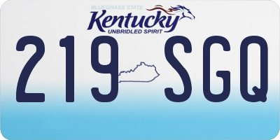 KY license plate 219SGQ