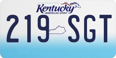 KY license plate 219SGT