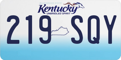 KY license plate 219SQY