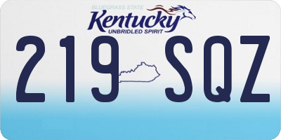 KY license plate 219SQZ