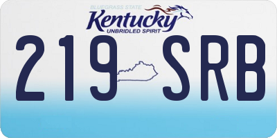 KY license plate 219SRB