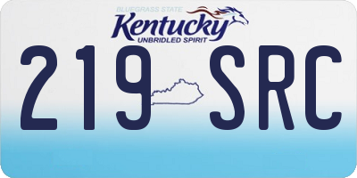 KY license plate 219SRC