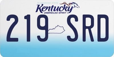 KY license plate 219SRD