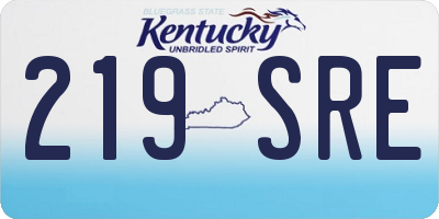 KY license plate 219SRE