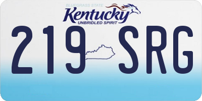 KY license plate 219SRG