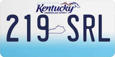 KY license plate 219SRL