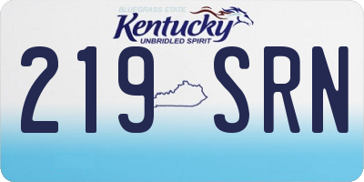 KY license plate 219SRN
