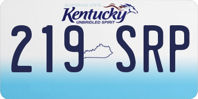 KY license plate 219SRP