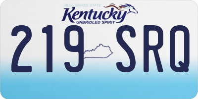 KY license plate 219SRQ