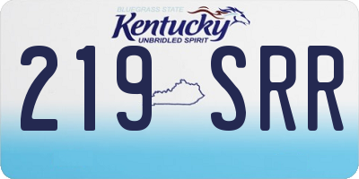 KY license plate 219SRR