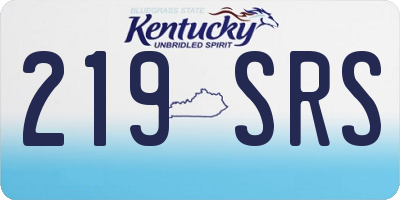KY license plate 219SRS