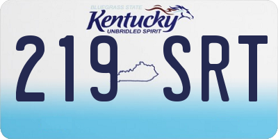 KY license plate 219SRT