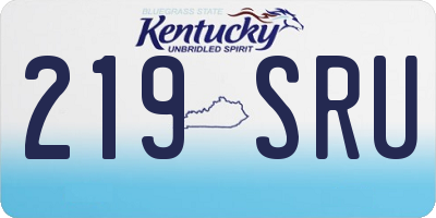 KY license plate 219SRU