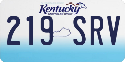 KY license plate 219SRV