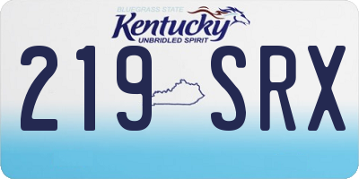 KY license plate 219SRX