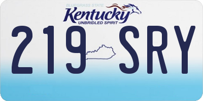 KY license plate 219SRY