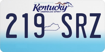 KY license plate 219SRZ