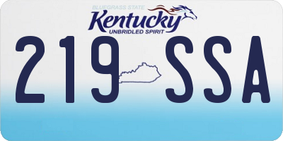 KY license plate 219SSA